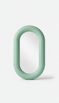 Mint Green Offset Oval Mirror