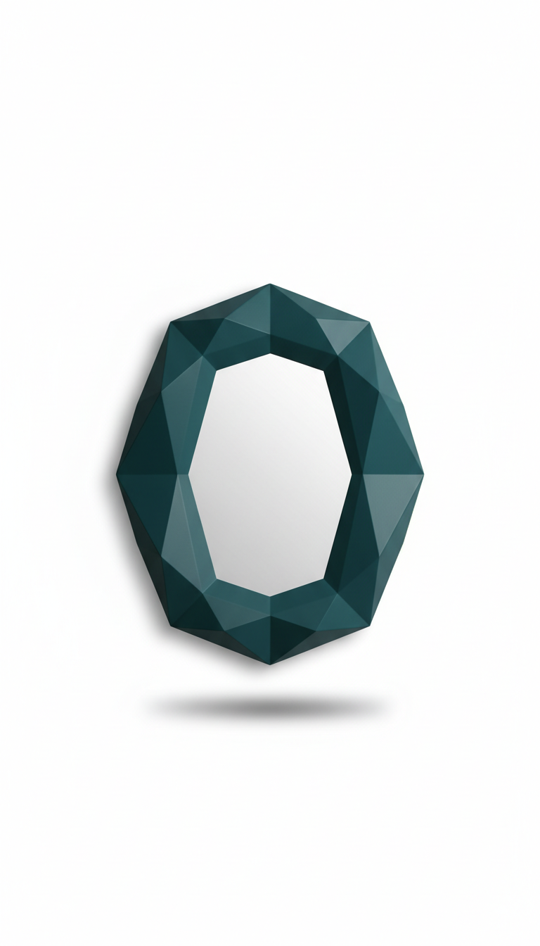 Deep Teal Polygon Wall Mirror